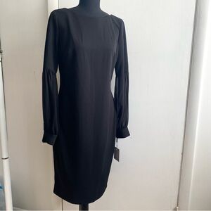 Calvin Klein Black Long Sleeve Sheath Dress Size 10